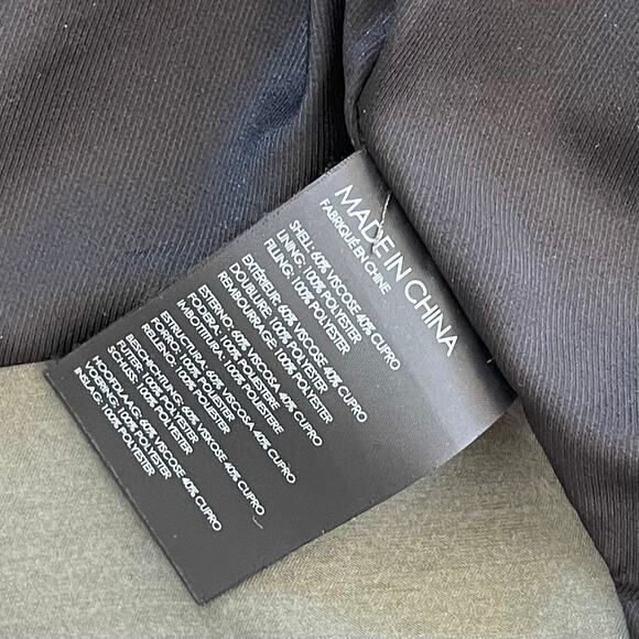 Club Monaco Women’s Kapri Moto Biker Jacket Olive Green Cropped Zip Front Size M - Picture 10 of 13